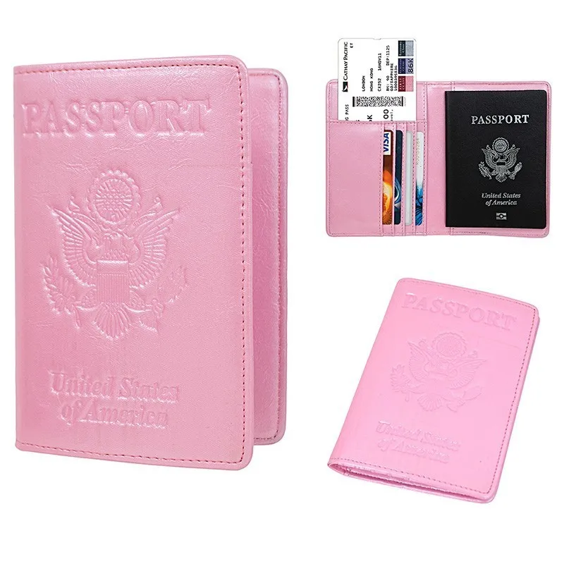 

Russia and USA Luxury Solid Passport Cover for Men Women Travel Passport Case A609 Travel Document Cover RFID Passport Holders