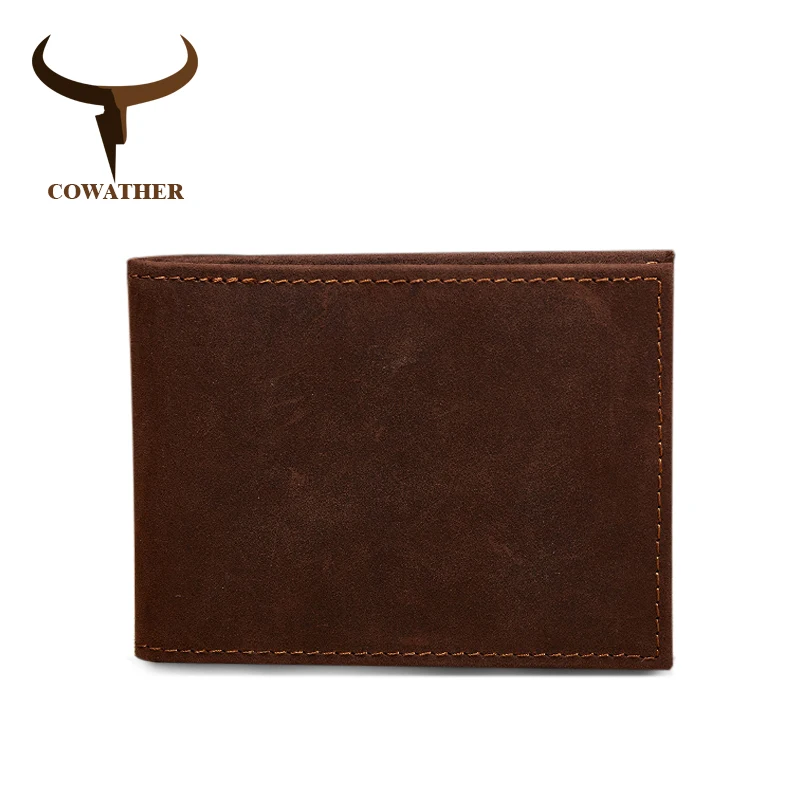 Cowather Корова Натуральная Кожа водительские права кошелек для мужчин Мода Crazy Horse