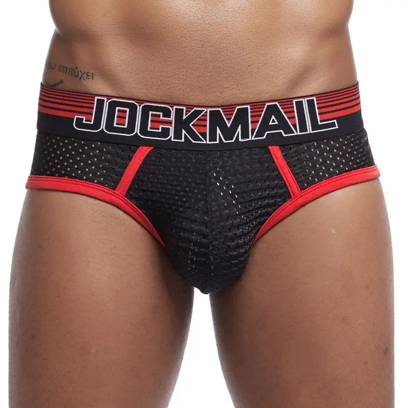 JOCKMAIL Сетчатое мужское бикини гей нижнее белье сексуальные мужские Трусики cuecas