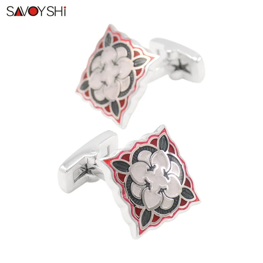 Винтажный рисунок SAVOYSHI манжеты с квадратными цветными эмалированными