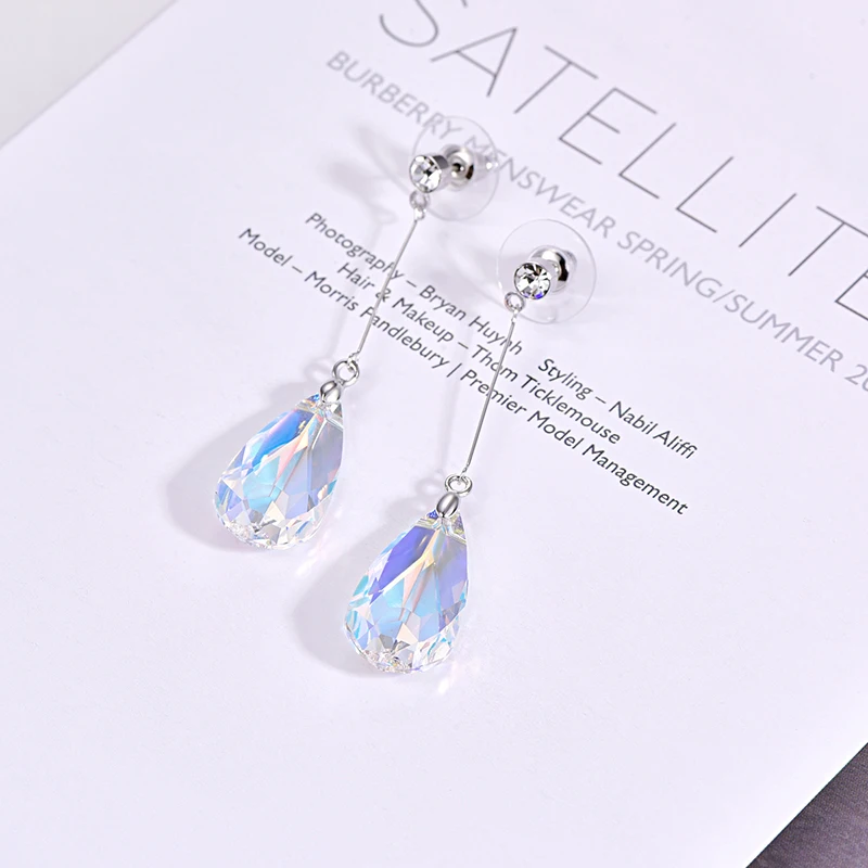 MALANDA оригинальные серьги-капли с кристаллами SWAROVSKI для женщин, модные длинные висячие серьги, свадебные ювелирные изделия, подарок