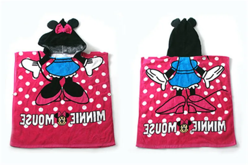 Minnie Горячая Распродажа, хлопок, детское пляжное платье, детский банный халат, пляжное полотенце, накидка, детское банное полотенце с капюшоном с мультяшными животными - Цвет: Minnie