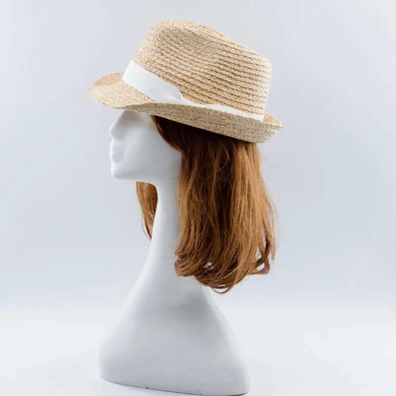 

2019 Summer Beach Natural Lafita Jazz Bow Small bowler hat Straw Sun Hats for Women Visor Hat Panama