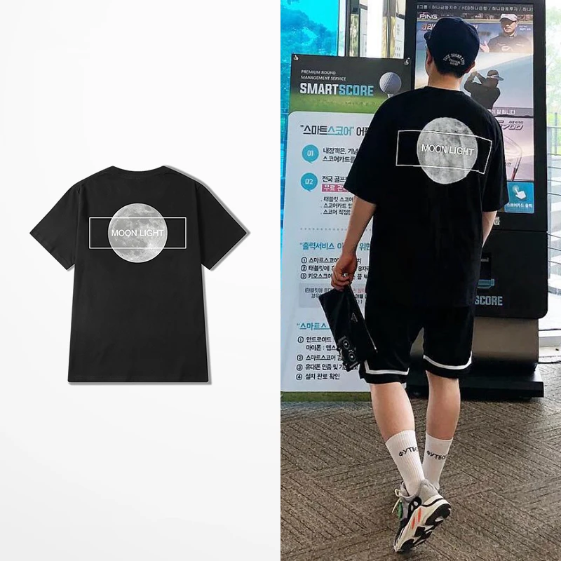 

2018 new summer men t shirt cotton Harajuku printing hip hop Solid color short sleeved Leisure loose tshirt men streetwear