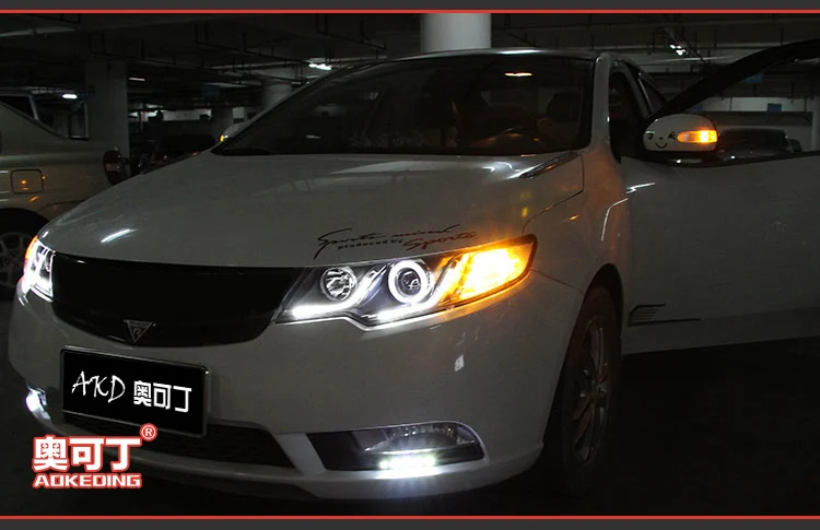 AKD авто стайлинг фары для Kia Forte 2010- Cerato фары светодиодный ходовые огни биксеноновые фары Противотуманные фары с ангельскими глазками авто
