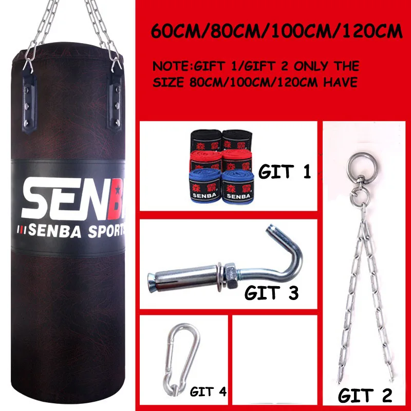 

120cm Black PU Kick Boxing Punching Bag Sandbag For Adult MMA Muay Thai Taekwondo Sport Fitness Training Exercise Equipment