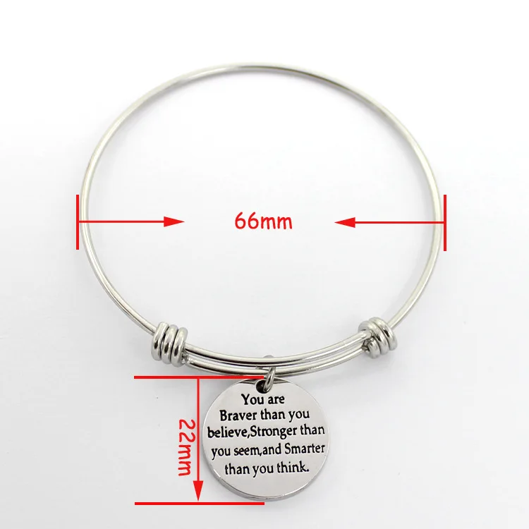 

2pcs Classic Inspirational Bracelet Expandable Bangle Gift for Women and Men