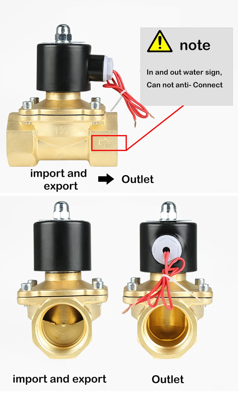 Нормально закрытый электромагнитный клапан 1/", 3/8", 1/", 3/4", AC220V, DC12V/24 В Электрический электромагнитный клапан пневматический клапан для воды, масла, воздуха NC