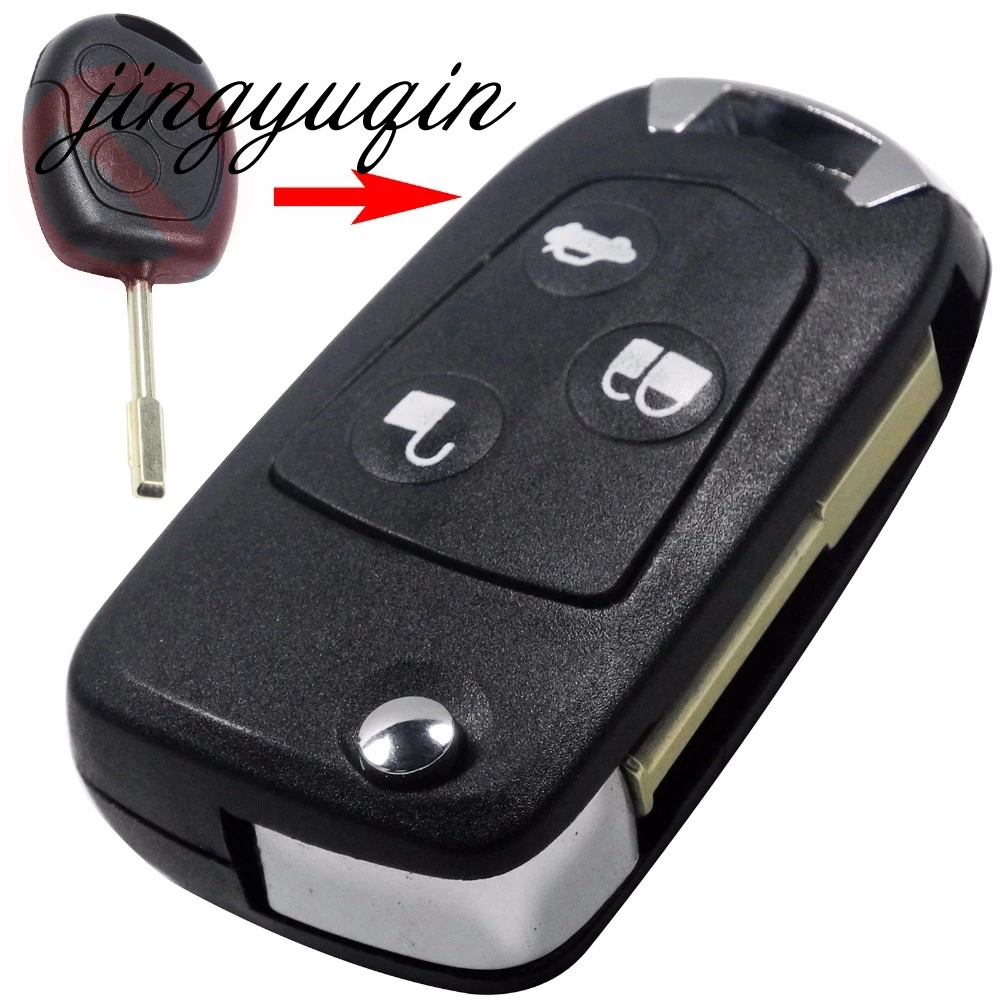 Jingyuqin 3 кнопки Uncut ремонт дистанционный Складной флип ключ для Ford Focus KA Mondeo Fob