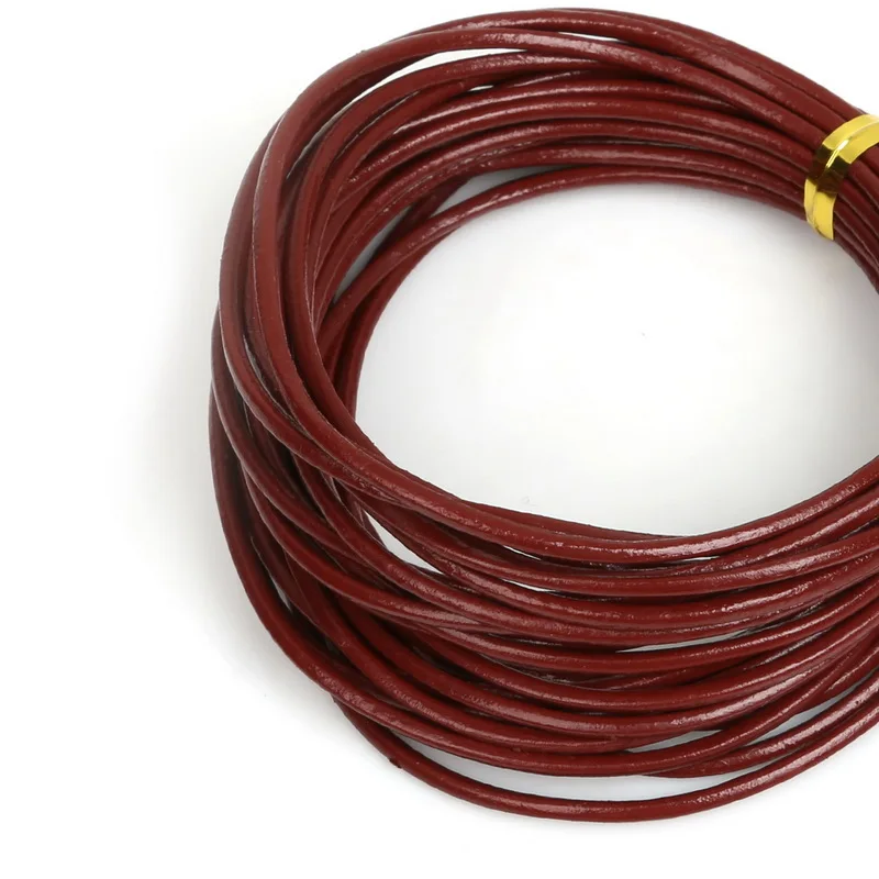 Burgundy 1/1. 5/2/3 мм шнур провод 5 м натуральная кожа шнуры с круглым сечением для кроссовок шнура для изготовления ювелирных изделий браслет Цепочки и ожерелья ремесло аксессуары "сделай сам" - Цвет: Burgundy