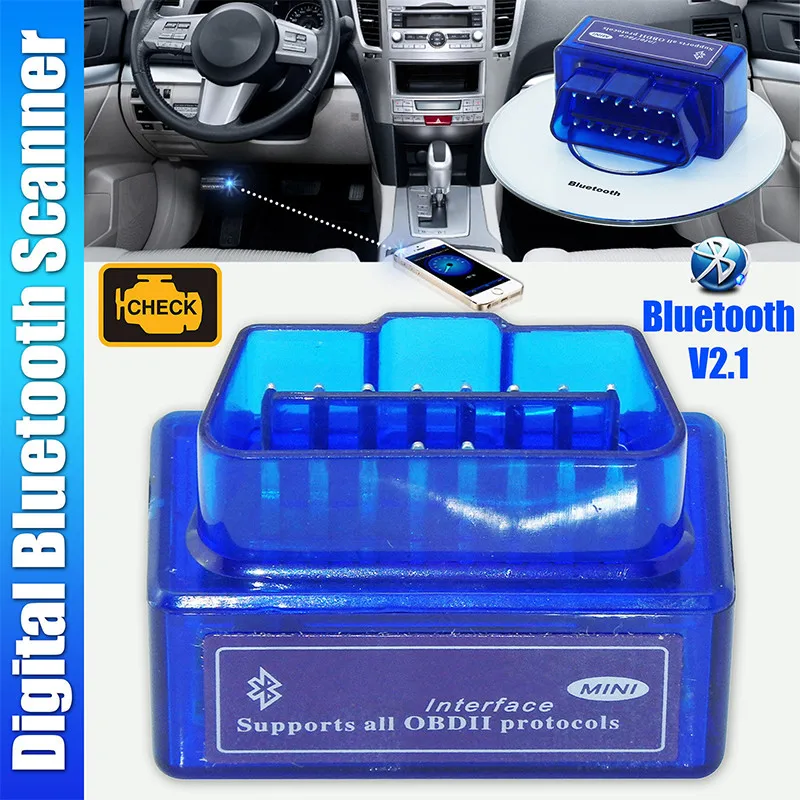 Супер Мини ELM327 цифровой Bluetooth V2.1 OBD2 автомобильный диагностический инструмент ELM