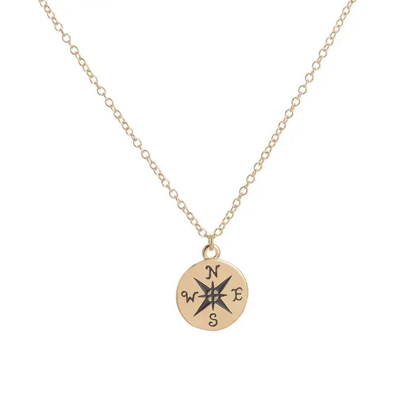 

SMJEL Small Compass Necklace&Pendant Find Your True North and South Direction Necklaces Men Wholesale 10pcs-N061