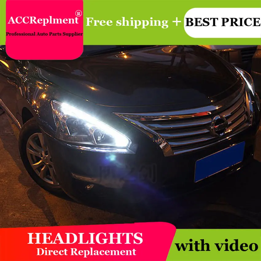 

Car Styling LED Head Lamp for Nissan Teana led headlight 2013-2015 New Altima headlights drl headlight H7 hid Bi-Xenon Lens
