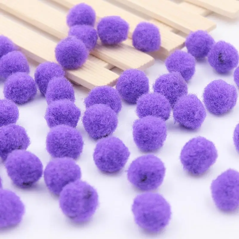 Purple 14 мм 50 шт./лот Рождественская шляпа декоративный Детский Развивающие игрушки материалы для ручной работы «сделай сам» Многоцветный шерстяной шар - Цвет: Purple