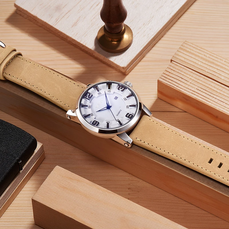 

Luxury Men Watch Top Brand Chronograph Date Sports Wrist Watch Men Leather Band Waterproof Military Male Clock Casual Male Clock