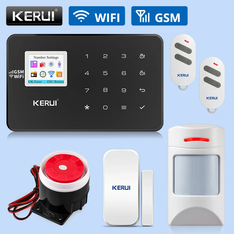 Kit 1 KERUI W18 Wi-Fi GSM сигнализация системы безопасности дома беспроводной умный дом Охранная Сигнализация приложение управление животными движения наборы детекторов - Цвет: Kit 1