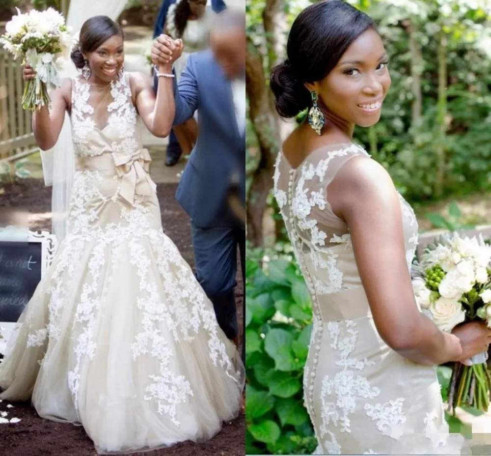 

Elegant A-Line Plus Size White/Ivory Lace Bridal Gown Customizd Vestido de Novia Lace Appliques Bridal Gowns