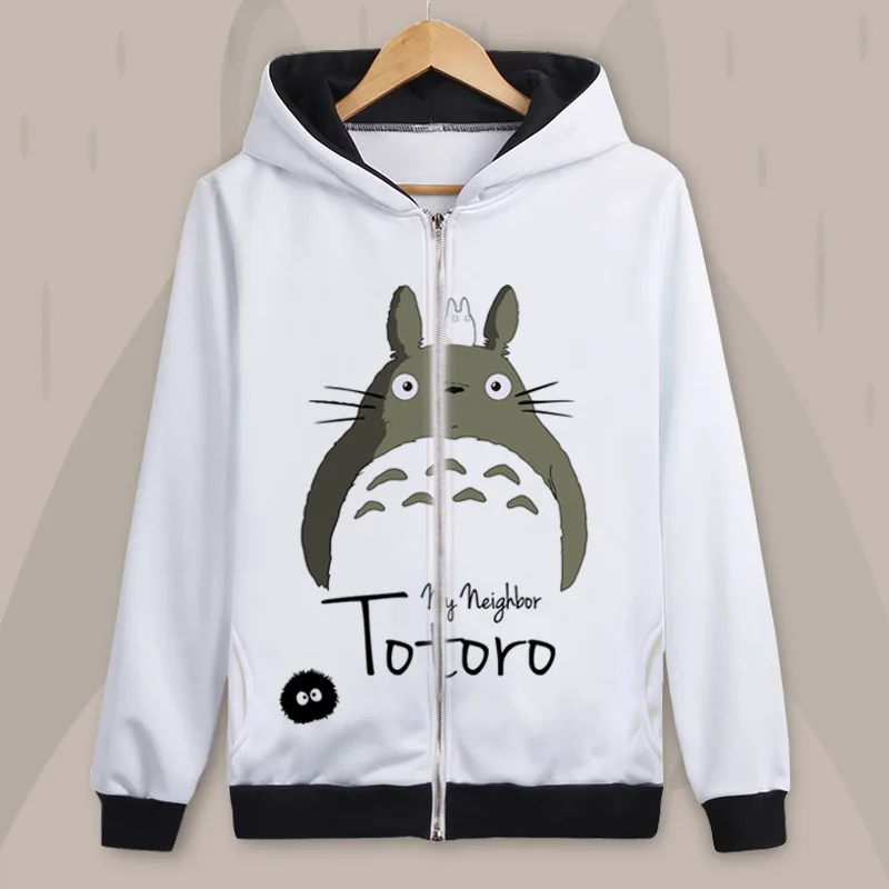 

Cartoon Hoodies My Neighbor Totoro Printed Hoodie Hoody Women Men Fleece Cotton Zipper Jacket Coat Sweatshirt