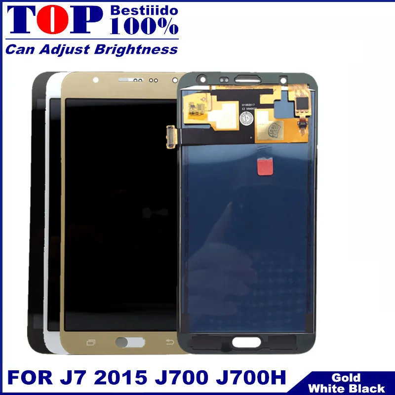 Протестированный дисплей с регулировкой яркости для samsung Galaxy J7 2015 J700 J700F J700H