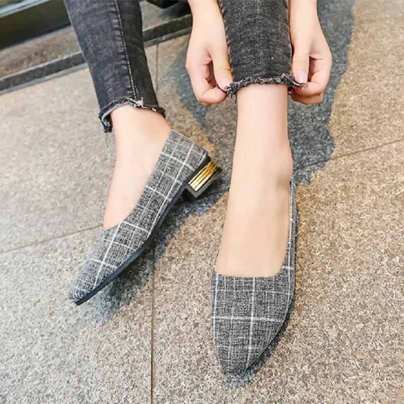 Cresfimix zapatos de mujer Женская Повседневная офисная обувь в клетку на плоской подошве