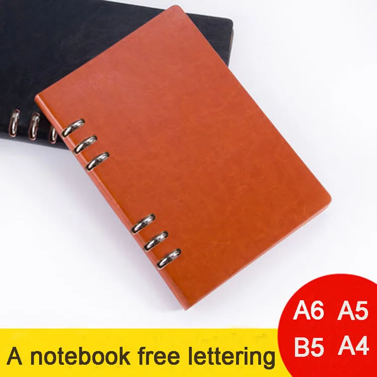Записная книжка в форме листа A6A5B5A4 чистая белая бумага простой бизнес-блокнот Пользовательский логотип искусственная кожа надпись подарок