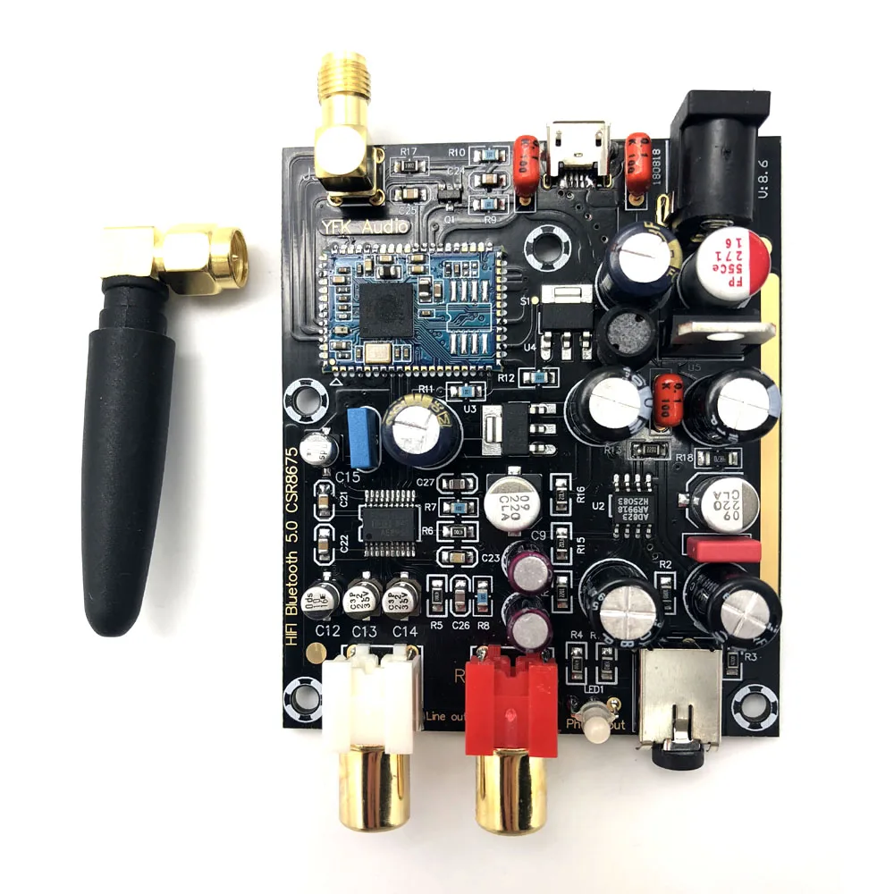 Lusya черный алюминиевый корпус для CSR8675 Bluetooth 5,0 приемник PCM5102A APTX HD I2S 24BIT декодер DAC без антенны