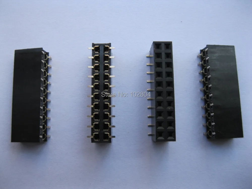 Позолоченный SMT SMD 2 54 мм 2x10 20 Pin пробиваемый женский штыревой соединитель
