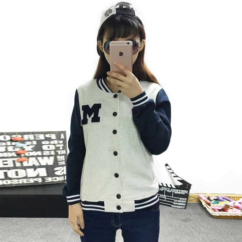 Новая осенняя одежда Женский Универсальный свитшот верхняя бейсбольная форма