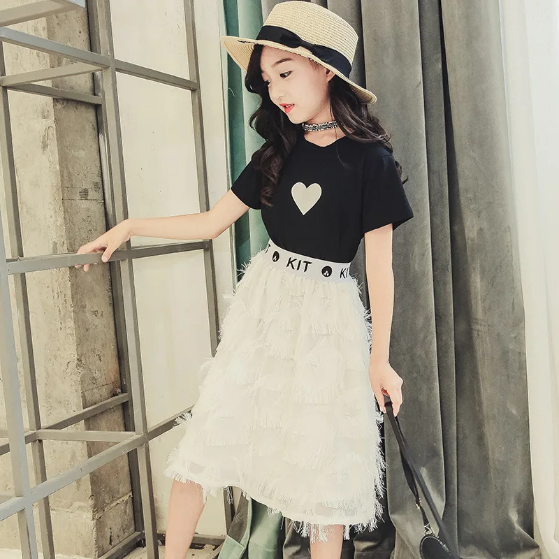 2019 летний костюм с шортами для девочек комплект детской одежды