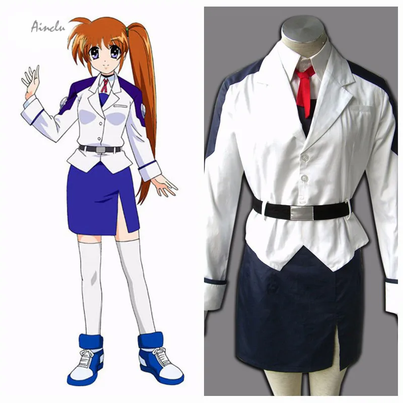 Ainclu/Лидер продаж магический Лирический костюм для девочек Nanoha аниме Takamachi 1