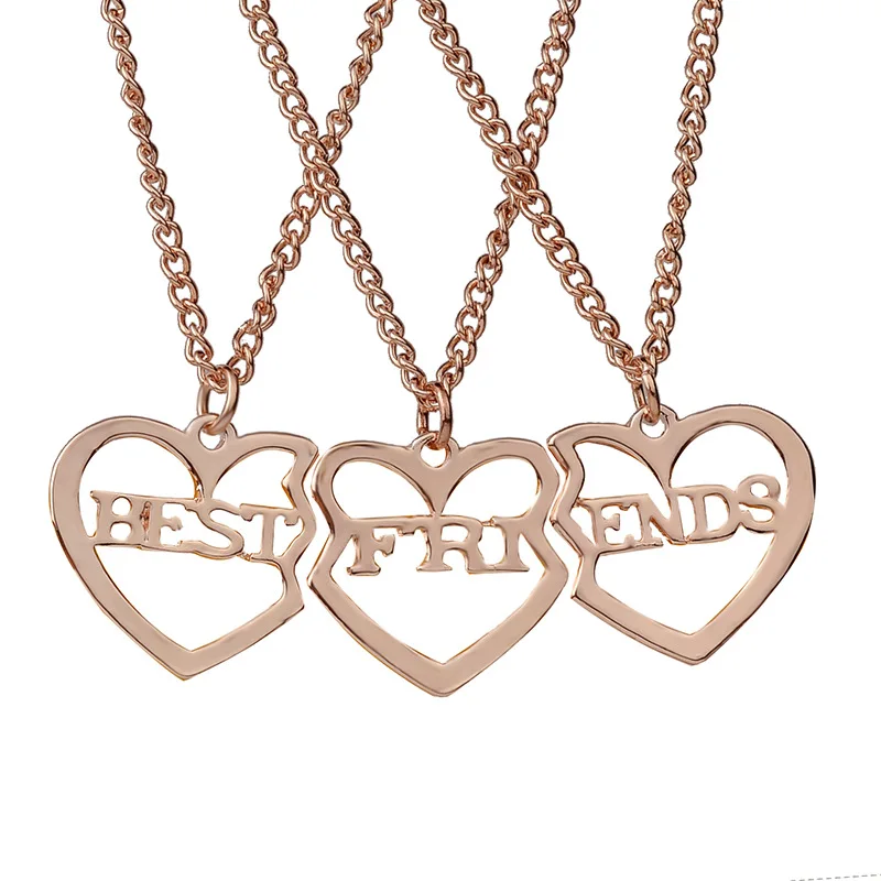 Ожерелье с подвеской в виде сердца для девочек 3 шт./компл.|gifts for girls|bff pendantfashion necklace