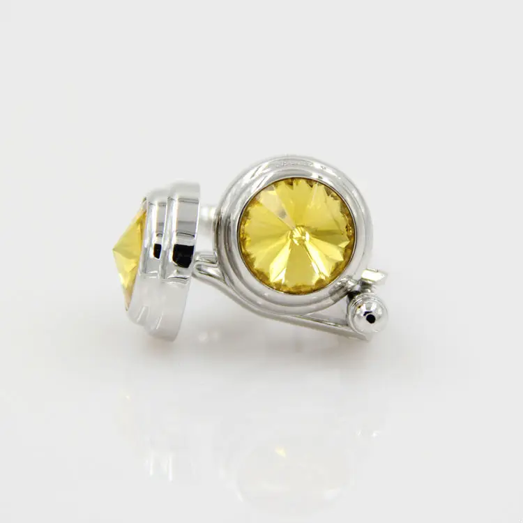 

Luxury crystal cufflinks sleeve nail yellow crystal cuff shirt cuffs buckle man nails,Free Shipping #L0408