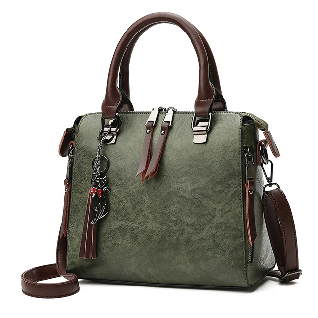 

Large Capacity Casual Leather Handbag Shoulder Bags for Women 2021 Fashion Tassel Handbags Zipper Crossbody Bag bolsa feminin