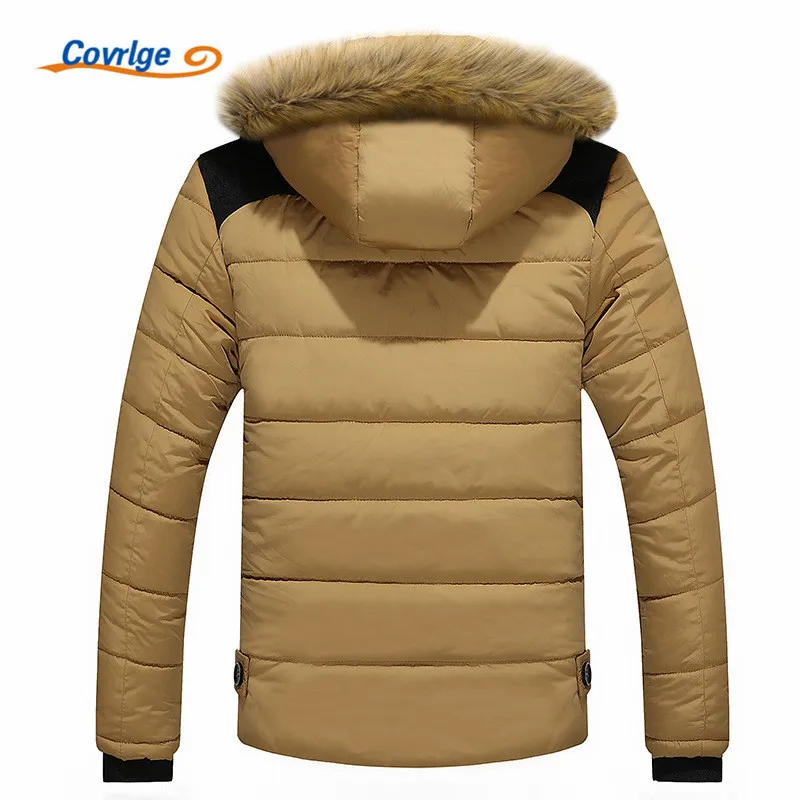 Covrlge 2017 Mens Coats Parkas Fashion Warm Winter Parka Men Clothing Overseas Fur Hood Male Jacket Cold Casual Parks MWM009
