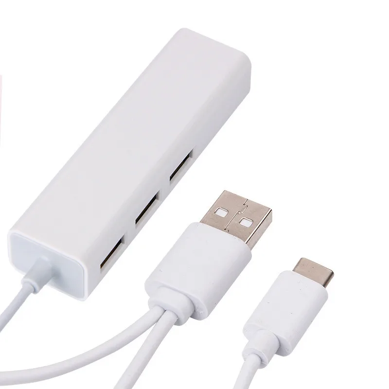 CARPRIE USB 3. 0 Type-C к гигабитной сети Ethernet 3 1 концентратор с портами адаптер LAN 6J12 Прямая