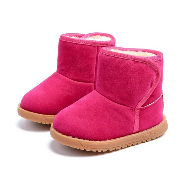 Winter Warm Boys Girls Snow Boots Shoes Fashion Flat With Plush Child Kids 13-15 CM Baby Toddler | Детская одежда и обувь