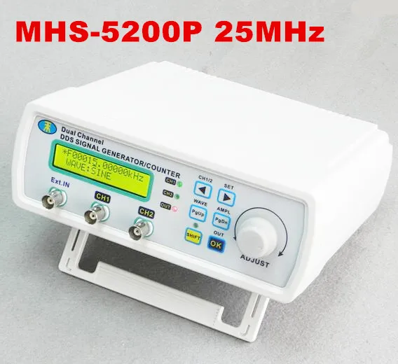 MHS 5200P 25 МГц мощность двухканальный произвольный сигнал NC Функция DDS генератора