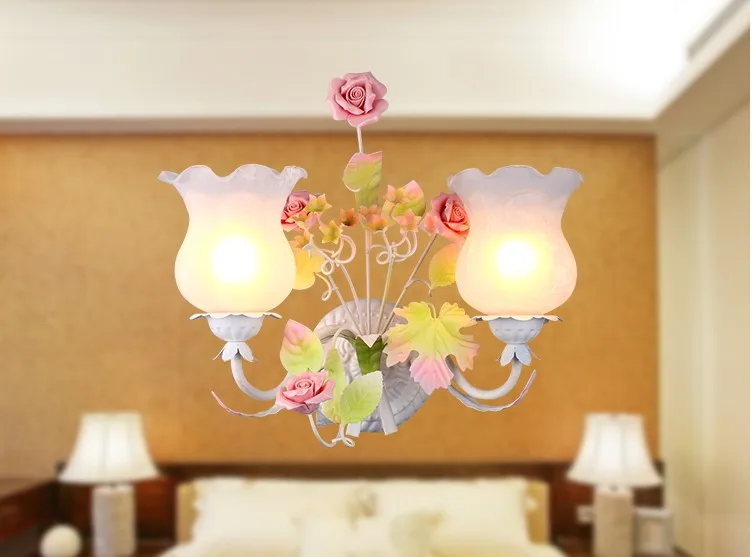 Белая Цветочная Современная креативная детская настенная лампа комнатное