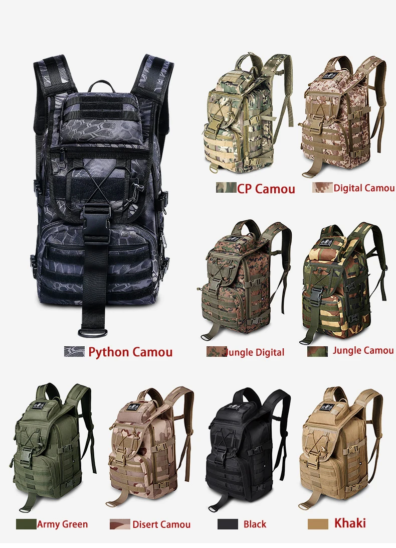 Нейлон Военная тактика рюкзак для армейских фанатов Молл пакет плечи камуфляж