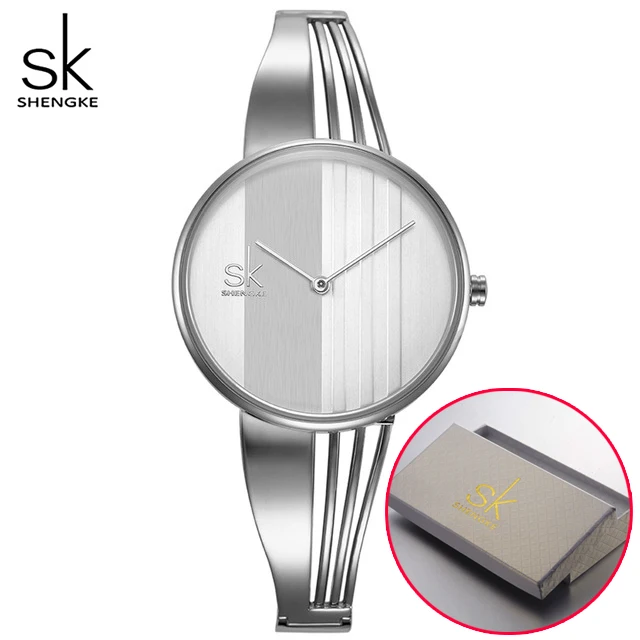 Silver Watch SHENGKE Лидирующий бренд, женские часы, модный браслет, женские часы для леди, ювелирные часы, кварцевые женские часы, новинка - Цвет: Silver Watch