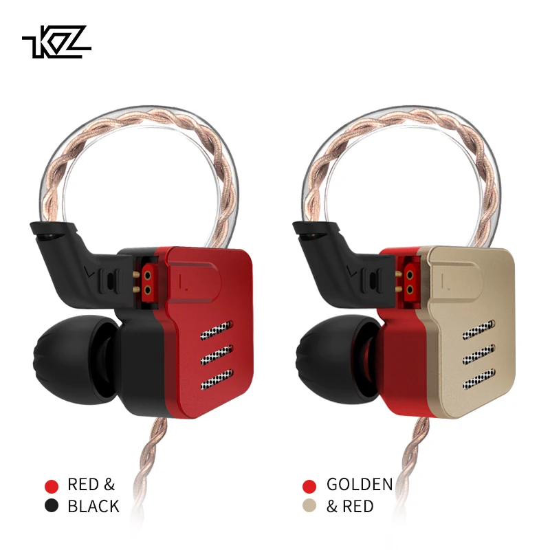 

Original KZ BA10 5BA Drive Unit In Ear Earphone 5 Balanced Armature Detachable Detach 2Pin Cable DJ HIFI Metal Earphone