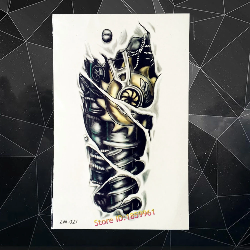 3D яркий Медведь Олень тигр лицо водостойкие временные Черные татуировки