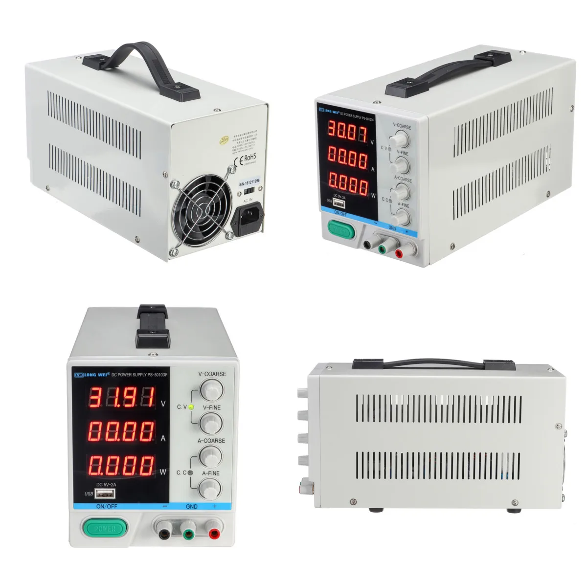 LONG WEI PS-3010DF 110 V/220 V DC Питание 30V 10A Точность Переменная светодиодный цифровый Lab Регулируемый W/USB