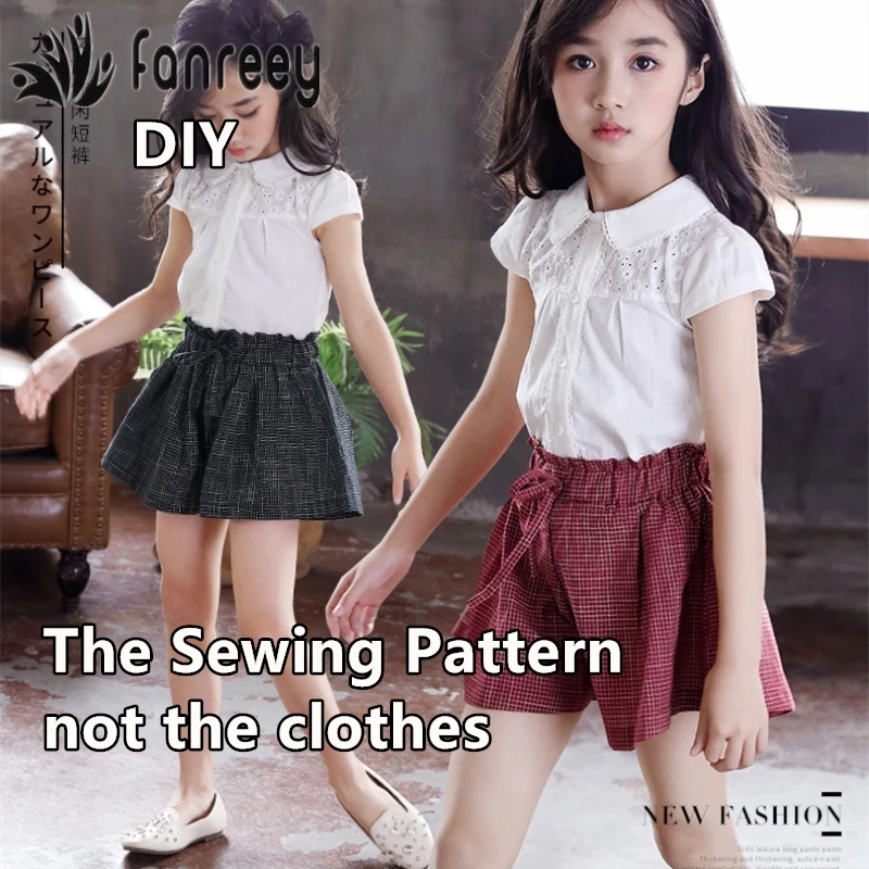 Декоративный Шов Для девочек изящная юбка и Шорты костюм выкройки вырезания по