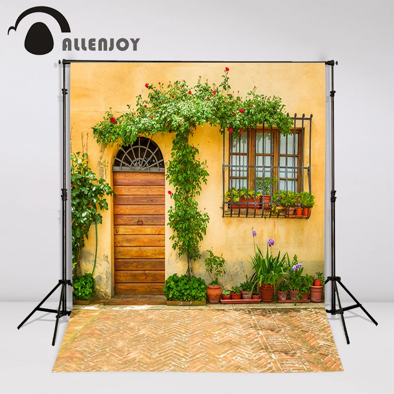 Allenjoy фоны для фотосъемки Весенняя дверь окно цветок сельский дом фотосессия