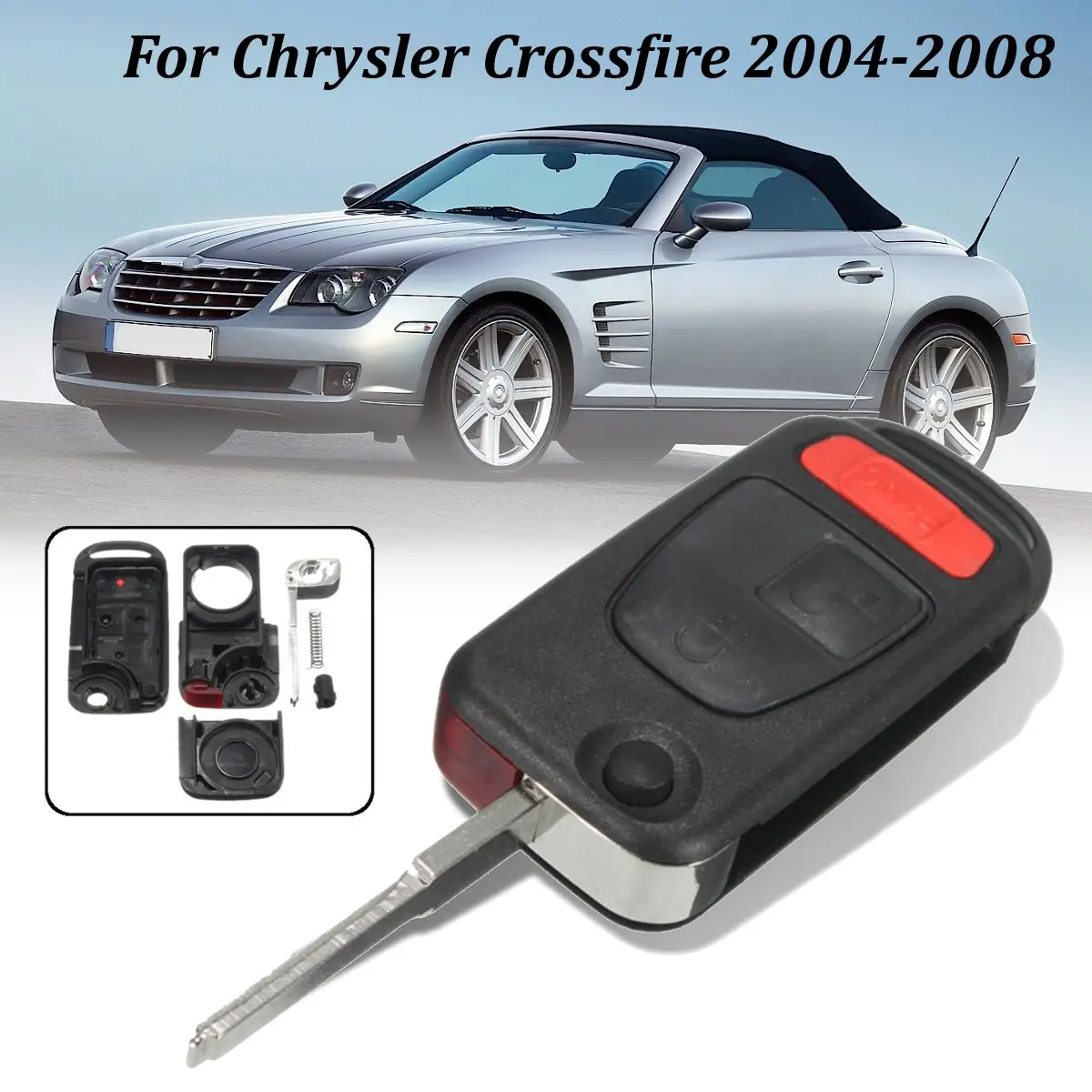 Складной дистанционный ключ с 3 кнопками чехол для автомобиля брелок Chrysler Crossfire