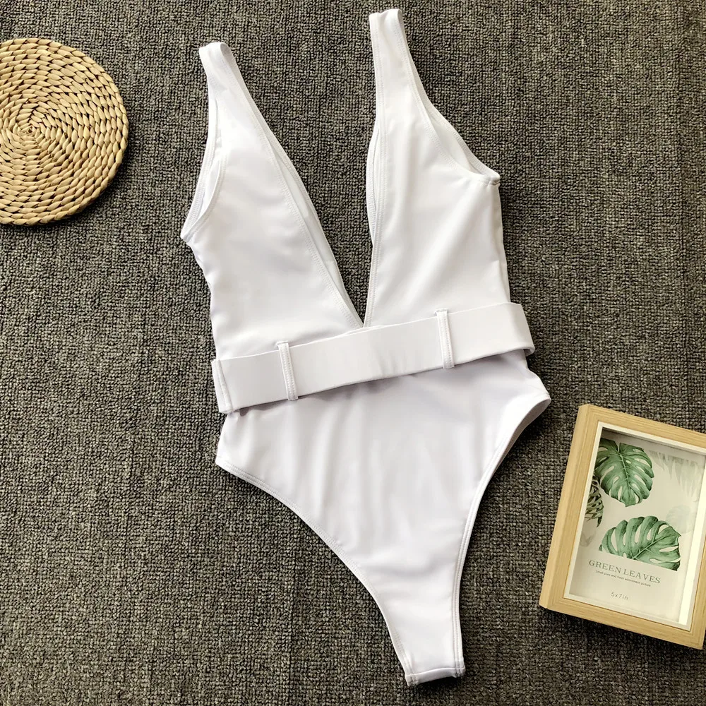 Женский купальник с глубоким v образным вырезом леопардовым принтом и пряжкой