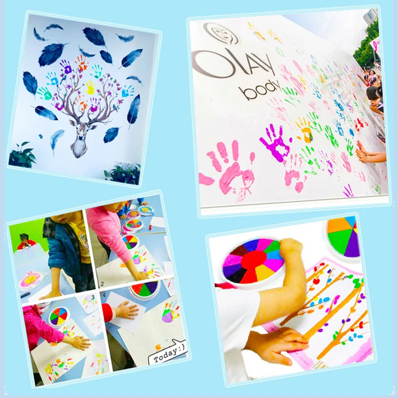 Забавные 6 цветов чернила прокладка для печати DIY Пальчиковые краски Craft Scrapbooking