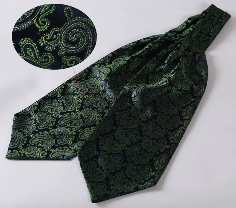 RF306G зеленый синий Пейсли мужской 100% Шелковый шейный платок жаккардовые галстуки