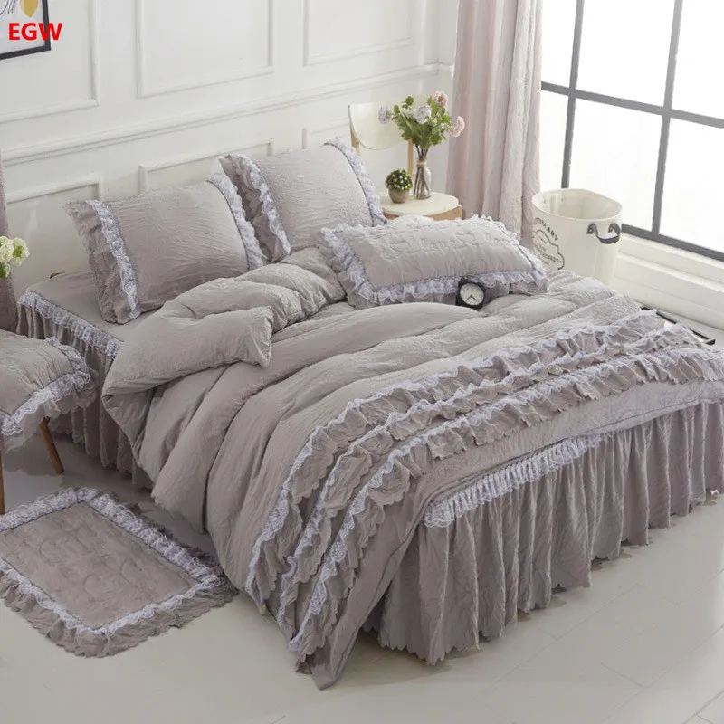 Комплект постельного белья в Корейском стиле принцессы розовая постельное белье